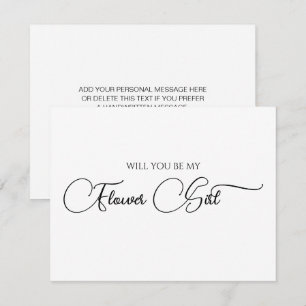 Einfache elegante Schrift Blumenmädchen-Anfragekar Mitteilungskarte