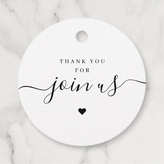 Einfache, elegante Schrift mit Liebe-Foto-Hochzeit Geschenkanhänger (Rückseite)