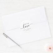 Einfache, elegante Schrift mit Liebe-Gastgeschenk Runder Aufkleber (Umschlag)