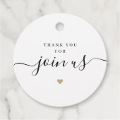 Einfache, elegante Schrift mit Liebe-Hochzeit Geschenkanhänger (Rückseite)