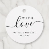 Einfache, elegante Schrift mit Liebe-Hochzeit Geschenkanhänger (Vorderseite)