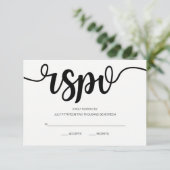 Einfache, elegante Schrift | Moderne RSVP-Karten f RSVP Karte (Stehend Vorderseite)