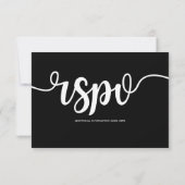 Einfache, elegante Schrift | Moderne RSVP-Karten f RSVP Karte (Rückseite)