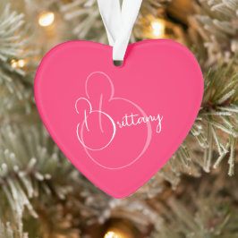 Einfache, elegante Schrift Personalisiert Pink Wei Ornament