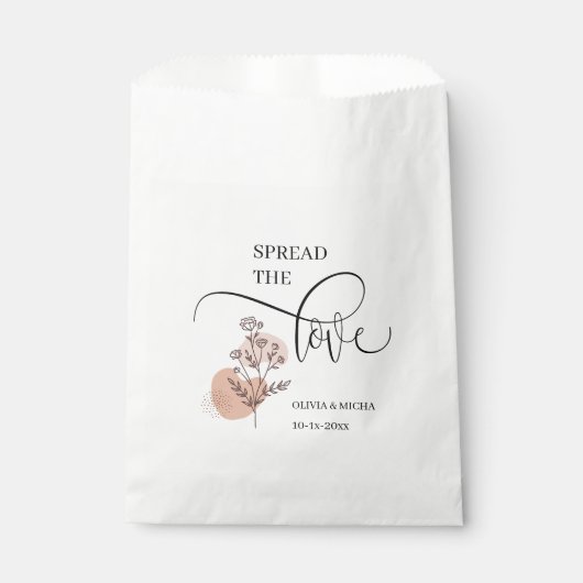 einfache, elegante Schrift Spread der Gastgeschenk Geschenktütchen (Vorderseite)