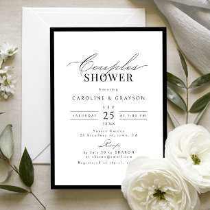 Einfache elegante Schrift-Typografie-Paar-Shower Einladung