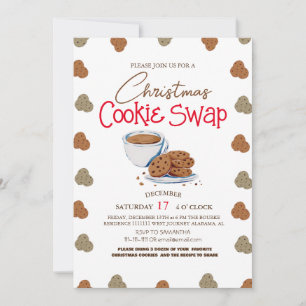 Einfache elegante Schriftart Cookie-Tausch-Weihnac Einladung