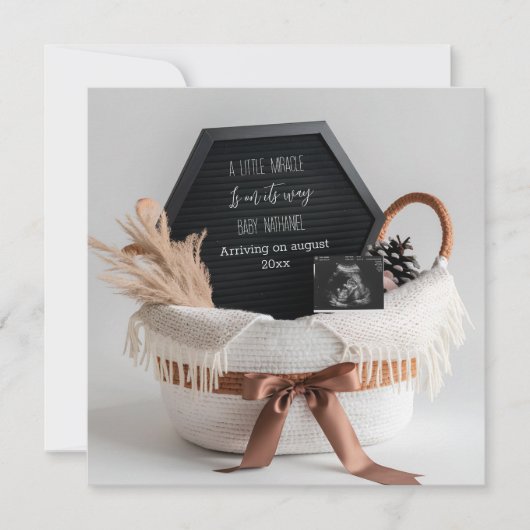 Einfache elegante schwangerschaftsfreie Ankündigun Einladung (Vorderseite)