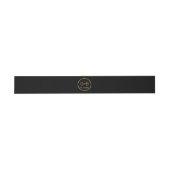 Einfache elegante Schwarz-Gold-Monogramm-Hochzeit Einladungsbanderole (Flach)