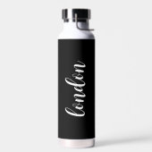 Einfache Elegante Schwarz Moderne Trinkflasche (Links)