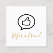 Einfache Elegante Schwarz und Imitate Gold Empfehlungskarte (Vorderseite)