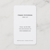 Einfache elegante Schwarz-Weiß-Beratermonogramm Visitenkarte (Rückseite)