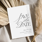 Einfache elegante Schwarz-Weiß-Chic-Hochzeit Save The Date