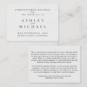 Einfache Elegante Schwarz-Weiß-Coronavirus-Details Begleitkarte (Vorne/Hinten)