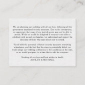 Einfache Elegante Schwarz-Weiß-Coronavirus-Details Begleitkarte (Rückseite)