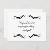 Einfache elegante Schwarz-Weiß-Dekoration Ankündigungspostkarte (Vorne/Hinten)