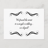 Einfache elegante Schwarz-Weiß-Dekoration Ankündigungspostkarte (Vorderseite)