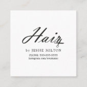 Einfache Elegante Schwarz-Weiß-Haarstylistin Quadratische Visitenkarte (Vorderseite)