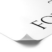 Einfache Elegante Schwarz & Weiß Hochzeit Begrüßun Poster (Ecke)