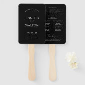 Einfache Elegante Schwarz-Weiß-Hochzeit Fächer (Vorne und Hinten)