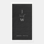 Einfache Elegante Schwarz-Weiß-Hochzeit Serviette (Vorderseite)