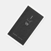 Einfache Elegante Schwarz-Weiß-Hochzeit Serviette (Ecke)