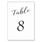 Einfache, elegante Schwarz-Weiß-Hochzeit Tischnummer (Rückseite)