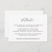 Einfache elegante Schwarz-Weiß-Hochzeitsdetails Begleitkarte (Vorne/Hinten)