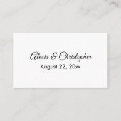 Einfache, elegante Schwarz-Weiß-Hochzeitsdetails Begleitkarte (Rückseite)