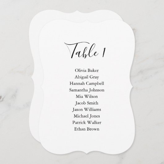 Einfache elegante Schwarz-Weiß-Hochzeitskarte Einladung (Vorne/Hinten)