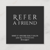 Einfache elegante Schwarz-Weiß-Karte Empfehlungskarte (Vorderseite)