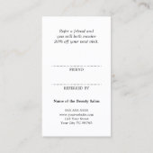 Einfache elegante Schwarz-Weiß-Karte Empfehlungskarte (Rückseite)