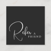 Einfache elegante Schwarz-Weiß-Karte Empfehlungskarte (Vorderseite)