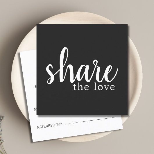 Einfache elegante Schwarz-Weiß-Karte Empfehlungskarte