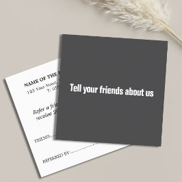 Einfache elegante Schwarz-Weiß-Karte Empfehlungskarte