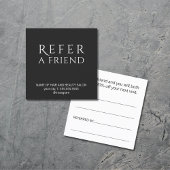 Einfache elegante Schwarz-Weiß-Karte Empfehlungskarte