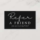 Einfache elegante Schwarz-Weiß-Karte Empfehlungskarte (Vorderseite)