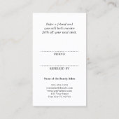 Einfache elegante Schwarz-Weiß-Karte Empfehlungskarte (Rückseite)