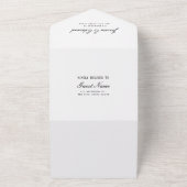 Einfache Elegante Schwarz-weiß Moderne Kalligraphi All In One Einladung (Außenbereich)