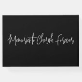 Einfache Elegante Schwarz-weiß Moderne Minimale Sc Gästebuch (Rückseite)