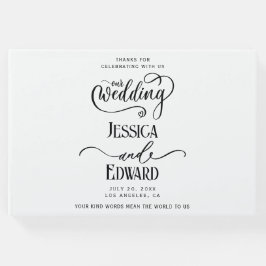 Einfache Elegante Schwarz-weiß Moderne Minimale Sc Gästebuch