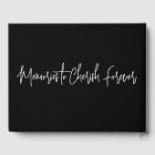 Einfache Elegante Schwarz-weiß Moderne Minimale Sc Gästebuch (Rückseite)