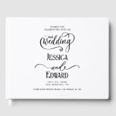 Einfache Elegante Schwarz-weiß Moderne Minimale Sc Gästebuch (Vorderseite)