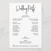 Einfache Elegante Schwarz-weiß Moderne Minimale Sc Programm (Rückseite)