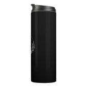 Einfache elegante Schwarz-Weiß-Monogramm Thermosbecher (Nach rechts gedreht)