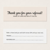 Einfache elegante Schwarz-Weiß-Referenzkarte (Vorne & Hinten)