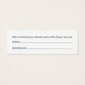 Einfache elegante Schwarz-Weiß-Referenzkarte (Rückseite)