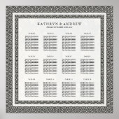 Einfache elegante Schwarz+Weiß Seigaiha Seating Ch Poster (Vorne)