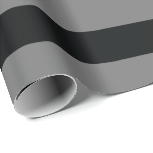Einfache elegante Schwarz-Weiß-Streifen Monogramm Geschenkpapier (Rolleneckpunkt)