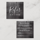 Einfache elegante Schwarz-Weiß-Tafel Empfehlungskarte (Vorne/Hinten)